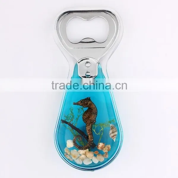 Resin Promotional Beer Bottle Opener With PVC Seahorse photo-3