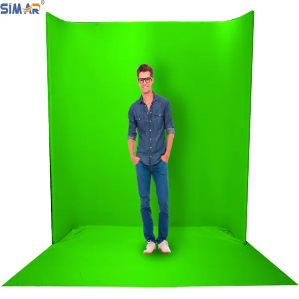Simar Brand Fabric Material Chroma Key Cyclorama Wall and Ground Green / Blue Color Background With Stand