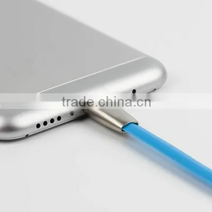 1M/3.3fFT 7 Color LED Metal USB Cable 8 Pin and Charging Charger Cable for IPhone6 6 Plus 5 5s IPad for Ios 8 Ios9 1M photo-2