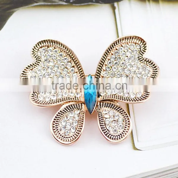 China Wholesale Cheap Fashion Butterfly Rhinestone Brooch Popular Brooch for Women photo-2