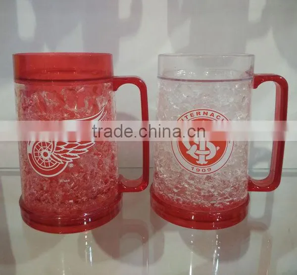 16oz BPA Free Plastic Double Wall Ice Mug Freezer Beer Mug photo-2