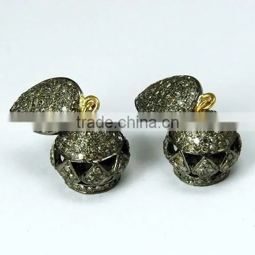 Royal Design !! Jhumki Diamond 925 Sterling Silver Earring, Indian Fashion Jewelry, 925 Silver Jewelry photo-2