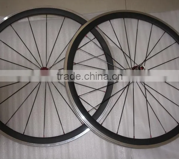 2016 new!!! high quality alloy+carbon clincher wheelset 700c AC38