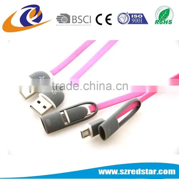 2-in-1 USB Sync and Charge Cable With MicroUSB Connectors for IPhone 6 Quality Choice photo-2