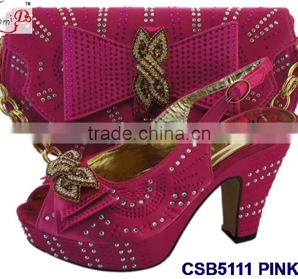 CSB5111 Newest Design 2016 Woman Hot Selling Shoes With Matching Bags Crystal Cluth Factory Price Shoes Whole Sale Price photo-4