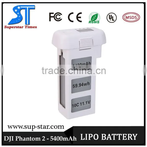 2016 Newest Hot Sale 11.1V 5400mAh 3S Battery With LCD Power Display for DJI Phantom 2 Vision Quadcopter RC Battery Quality Choice