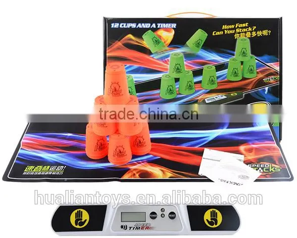 Children Speed Stacking Cups With Timer,12 Cups