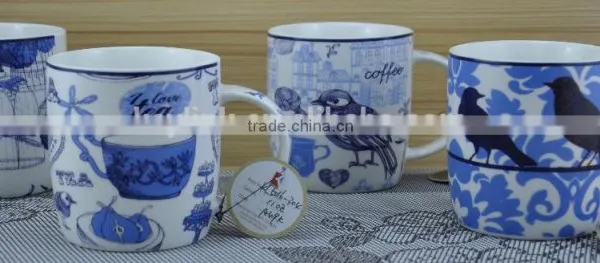 11OZ Rustic Cock Design Full Decal Print Tea Cups, Shiny Surface Porcelain Mug, KL5016-A412 photo-6
