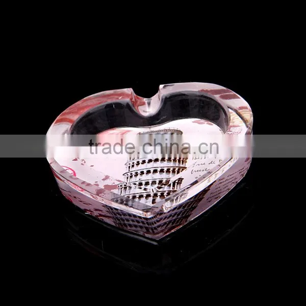 Custom Logo Round Ashtray Crystal Cigar Ashtray photo-2
