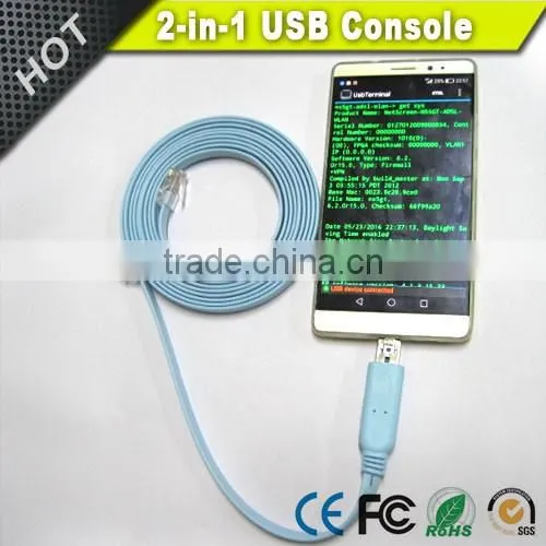 Classical Blue FTDI Micro Usb+USB to RJ45 Console Cable for Cisco Router photo-5