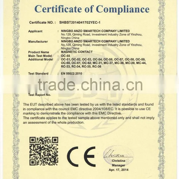 TOLION MS-51 Magnetic Reed Switch Sensor With CE,RoHS Cetificates With Nd-Fe-B Permanent Magnet photo-3