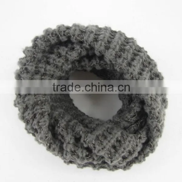 Stock Item Cheap Circle Scarf Gray Loop Scarf Knitted Round Neck Scarf photo-2