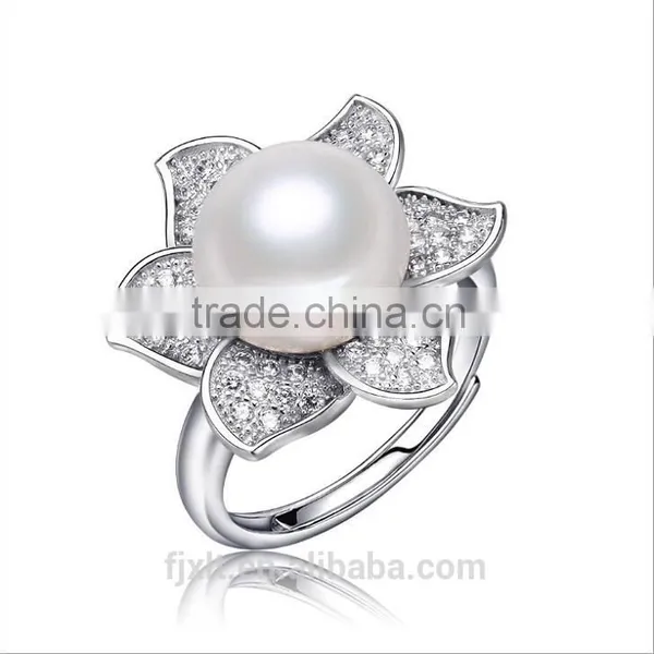 925 Sterling Silver Earring and Ring Pearl Jewerlry Set photo-2