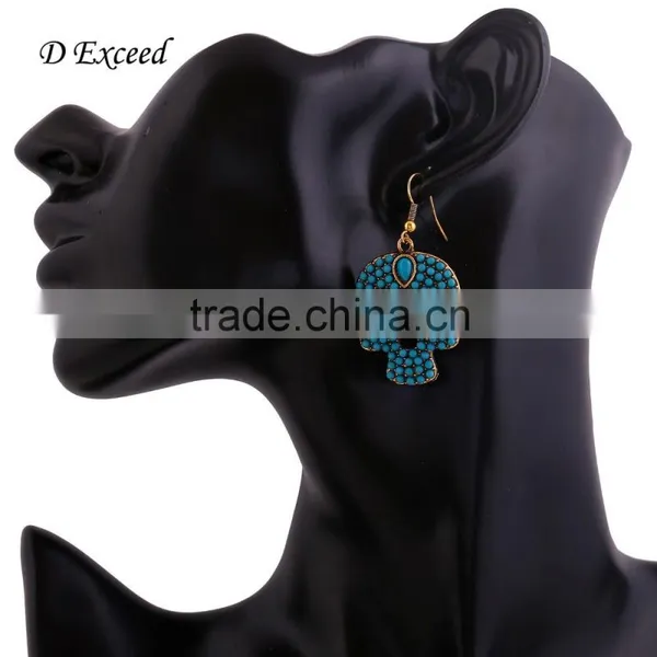 Wholesale Jewelry Fashion Designs Ladies/Women's Ethnic Bohemian Skull Green Beaded Earrings Dangle Earrings photo-4