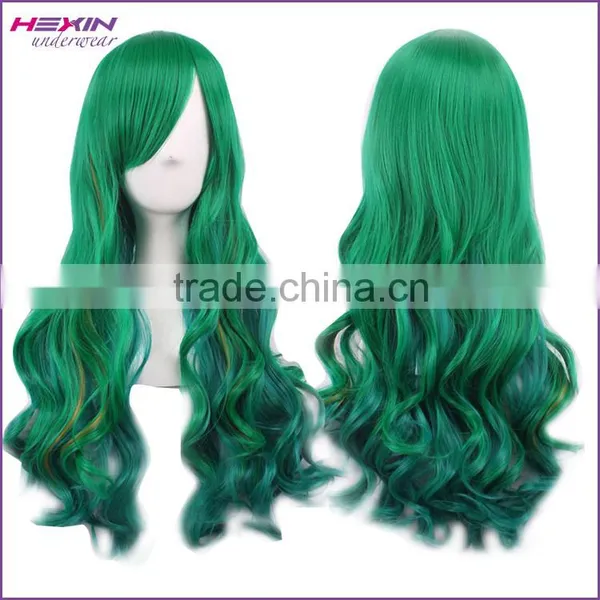 Cheap Hot Selling Brown With Pink Long Kinky Curly Wig photo-5