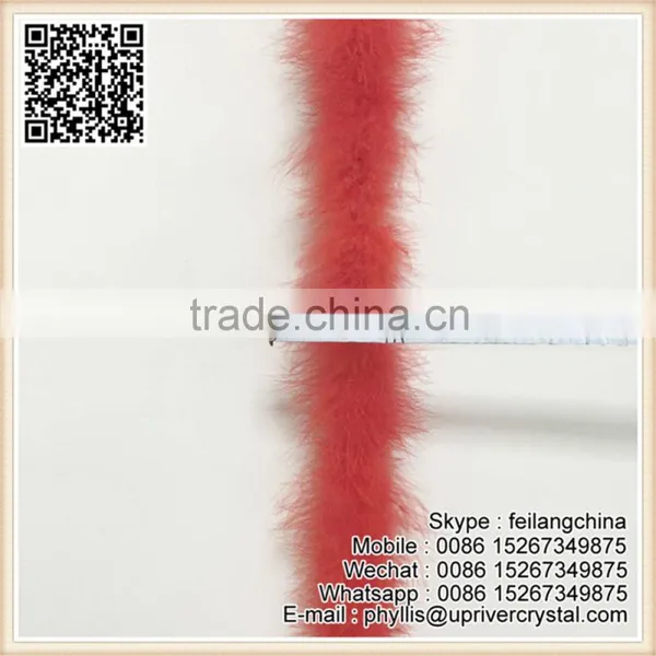 Artificial Select Good Quality Red Fluffy Feather Boa photo-3