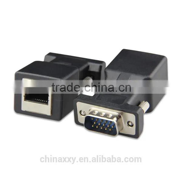 High Quality VGA 15pin Male to RJ45 8P8C Female Adapter