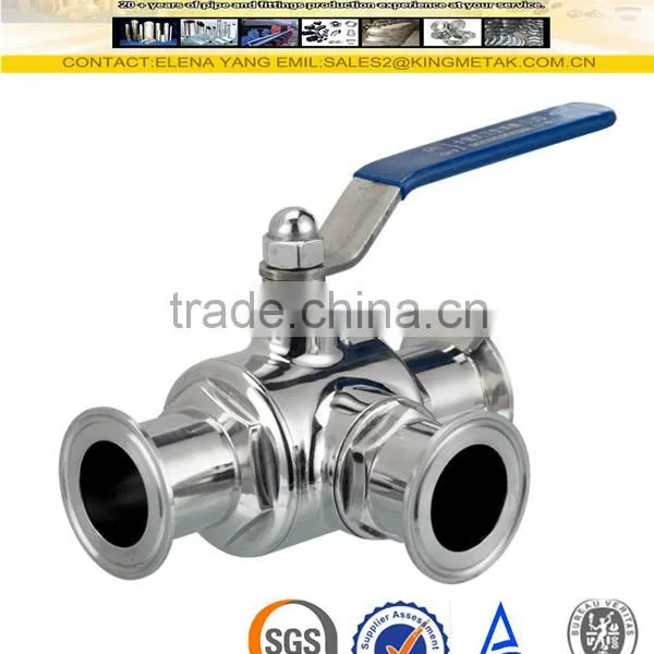 SS304/316 Stainless Steel Sanitary 3 Way Ball Valve 4 Inch photo-6