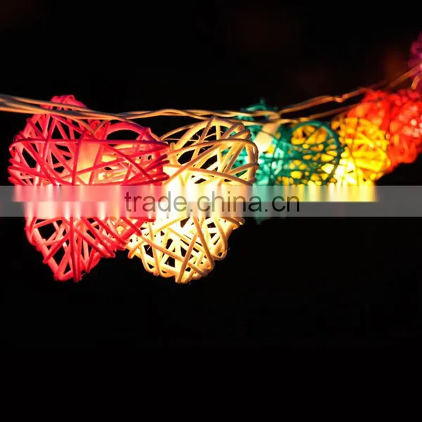 3.4 - 4 Meters Handmade Multicolor Heart Design Rattan Balls String Lights For Decorative Holiday, Party, Wedding, Christmas photo-3