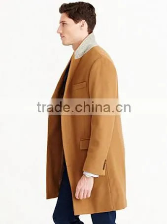 Most Handsome Slim Fit Custom Made Three Button Long Wool Coat for Men photo-3