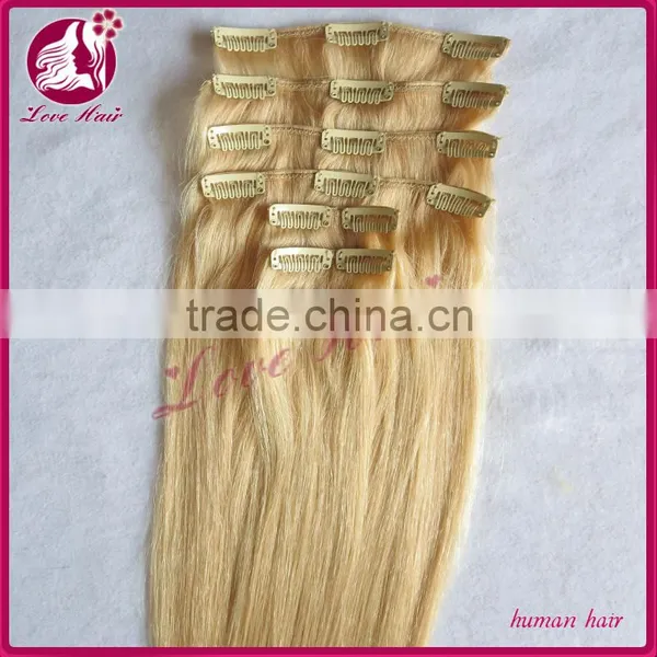 High Quality Wholesale 100% Unrprocessed Virgin Hair Straight Clip In Hair Extensions photo-5