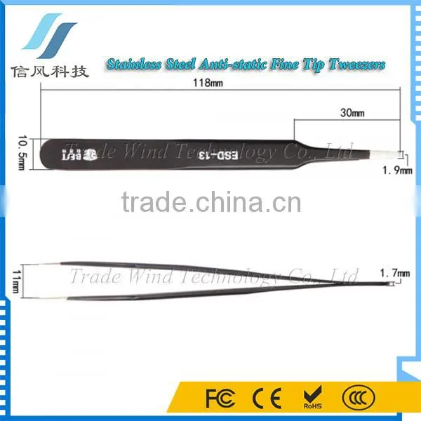 BST-EDS-13 Stainless Steel Anti-static FineTip Tweezers Professional photo-3
