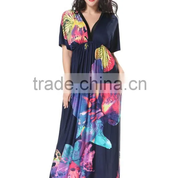 Hot Sey V Collar Beach Resort Beach Dress Code Plus Silk Dress in Summe photo-5