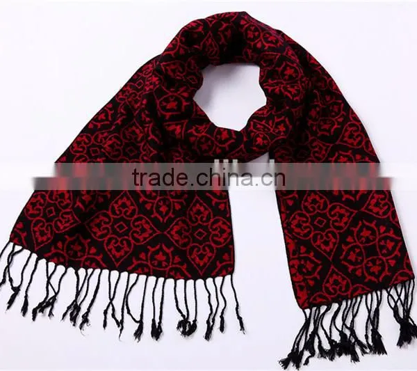 100% Viscose Jaquard Cotton and Viscose Scarves Scarf D800-41 photo-2