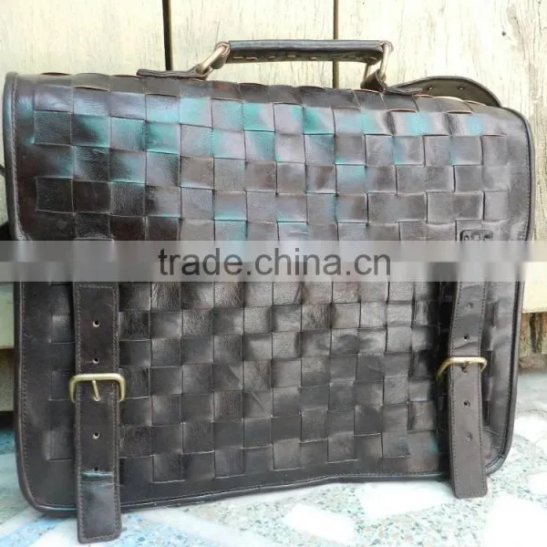 Pure Leather Office Bags/real Leather Briefcase/handmade Leather Briefcase photo-3
