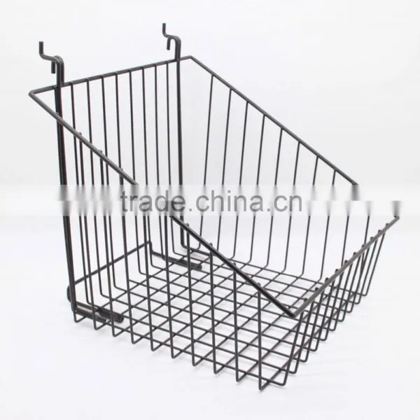 New Slatwall / Gridwall Small Basket Hanging Basket Heavy Duty Sloping for Retail Display photo-3