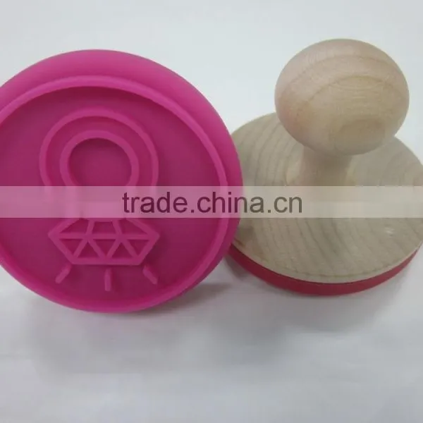 New Design Food Grade Silicone Cookie Stamp With Wooden Handle, Valentine's Gift photo-5