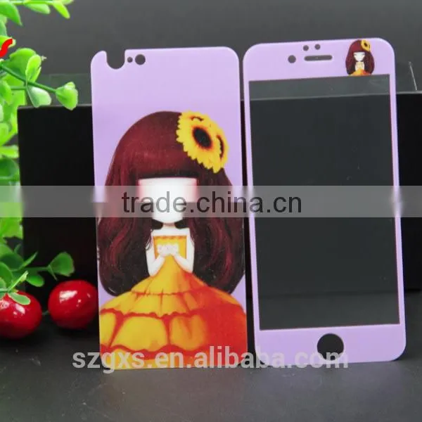 Beautiful Cartoon Mobile Phone Protective Case Front and Back Tempered Glass Screen Protector for Iphone 5 photo-6
