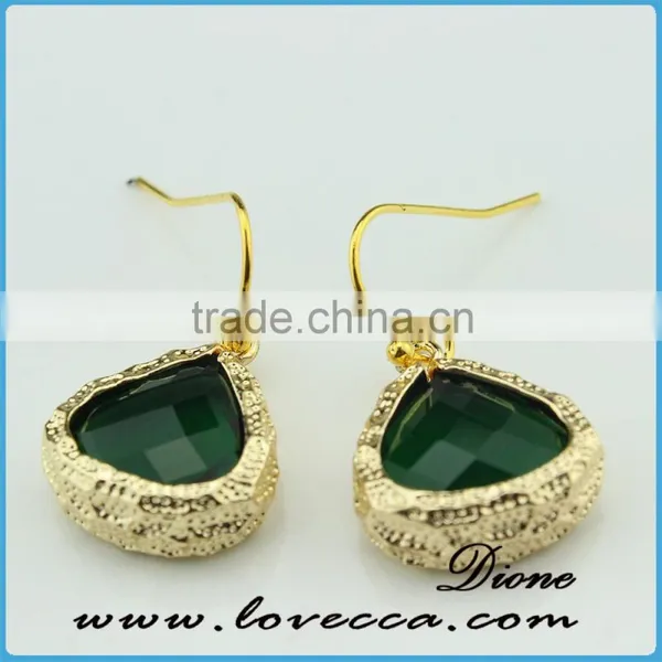 Gold Plating Jewlery Fashion Women Gemstone Earring Stud Cheap Crystal Gifts photo-3