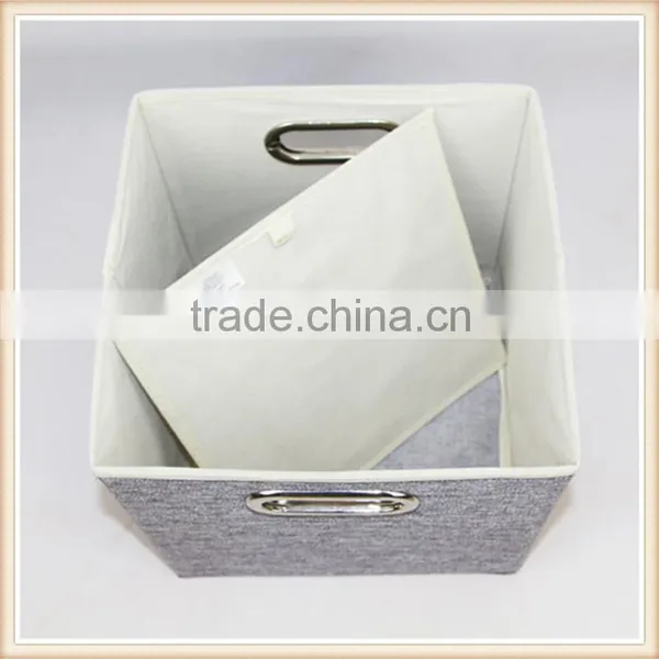 Linen Type Cloth Storage Box Without Lid photo-3