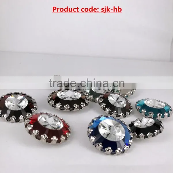Best Selling Unique Design Clear Diamond Glass Button With Many Colors photo-3