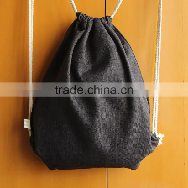 2016 Wholesale High Quality Canvas Drawstring Backpack Bag for Promotion photo-3