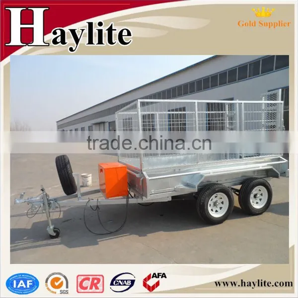 Hot Dipped Galvanized Single Axle Hydraulic Farm Box Tipping Trailer