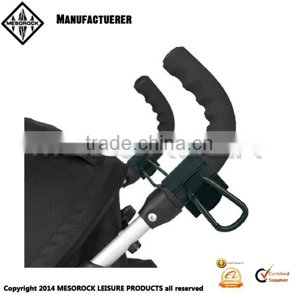 High Quality Mental+leather 2 Packs Balck Anti-slip Baby Stroller Hook photo-3