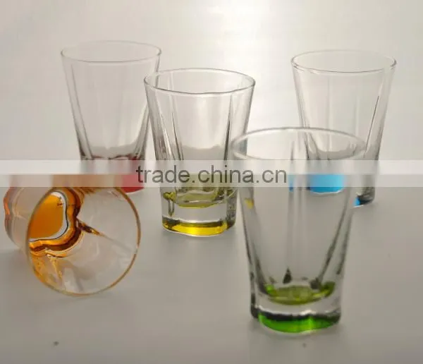 SGS Inspection Wholesale Bottom Colored Wine Shot Glass photo-2