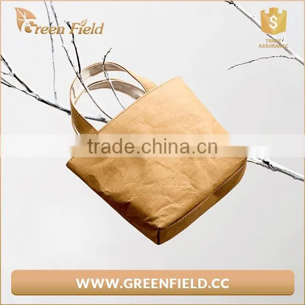 Professional Manufacture OEM Design Washable Kraft Paper Bag Handbag Style Paper Bag photo-3