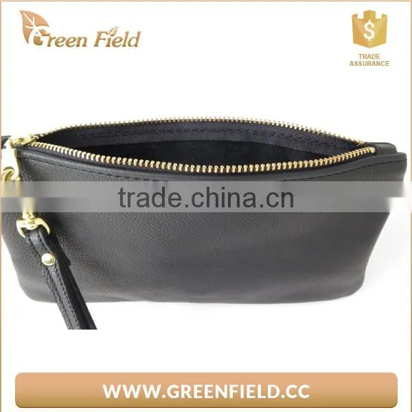 Flat Leather Clutch Purse Women Flat Leather Handbag photo-3