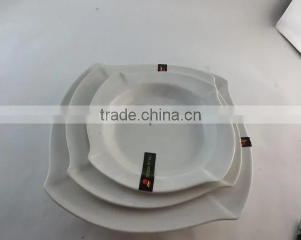 Wholesale White Porcelain Dinner Soup Plate Set Rhombus-Shaped photo-3