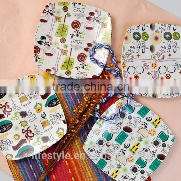Square Shape Porcelain Plate,Ceramic Plates Wih Decal photo-3