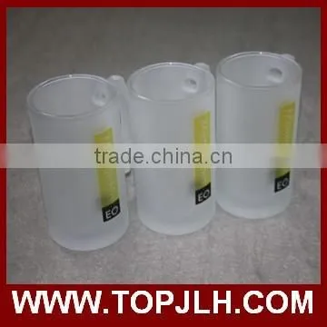 Transparent and Frosted Big Glass Beer Mugs With Handle photo-2