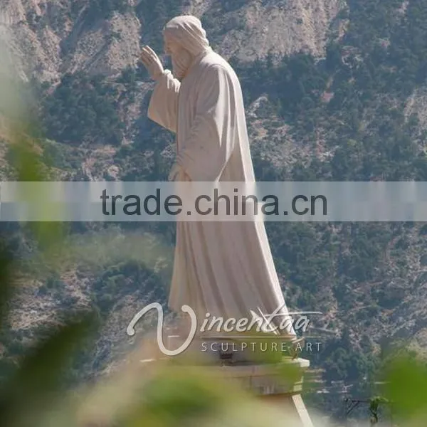 Religious Decorative Sculpture Sitting Reading Book Life Size Saint Charbel Satues for Sale photo-4