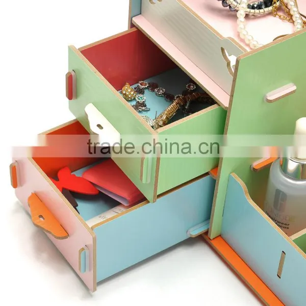 DIY Panda Wooden Storage Box Desktop Wooden Cosmetics Organizer Folding Cosmetic Organizer photo-6