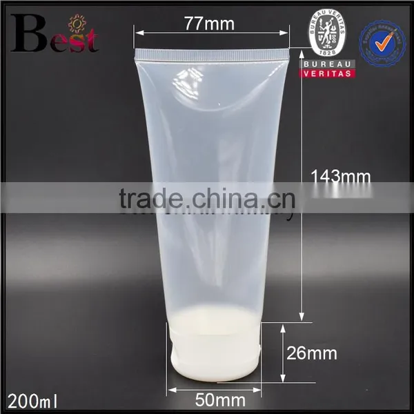 200ml Flip Top Cap Large Clear Plastic Tubes for Body Lotion photo-5