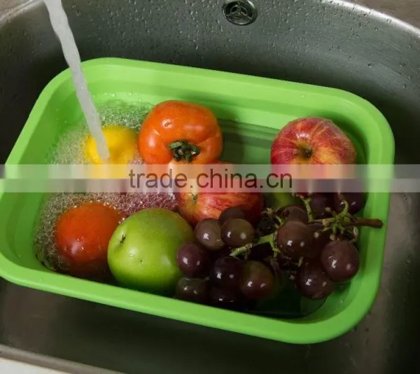 Folded Washing Vegetables Basket Wash Fruit Pots Novelty Dinnerware Bowls photo-2