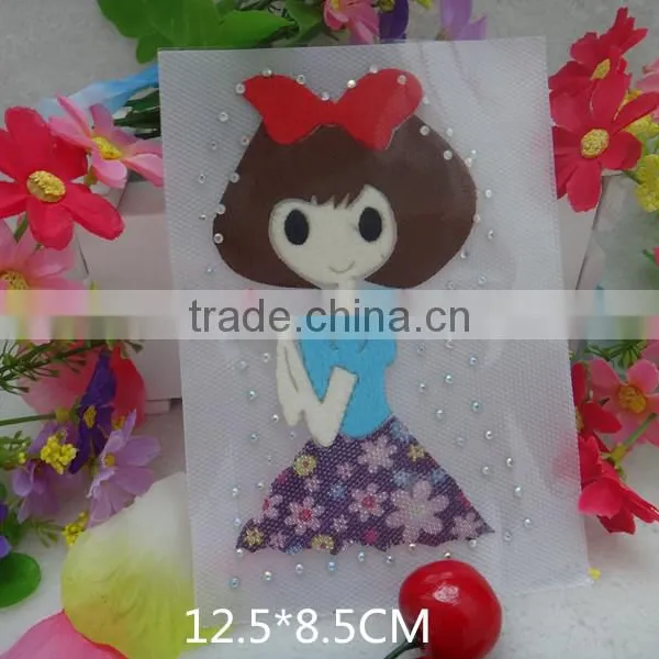 2016 Hot Sale Cute Lively Custom Heat Transfer Label Sticker With Diamond photo-3