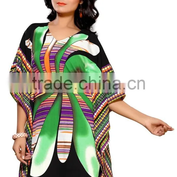 Crepe Fabric Designer Printed Kaftan / Poncho/kaftan Dress/abaya Kaftan